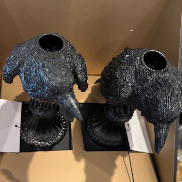 Crow taper Candle Holders pair - Picture 5 of 16